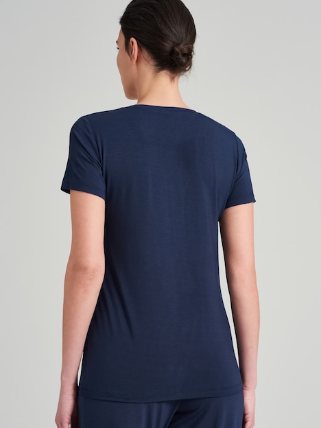 Schiesser Damen T-Shirt Mix+Relax - blue