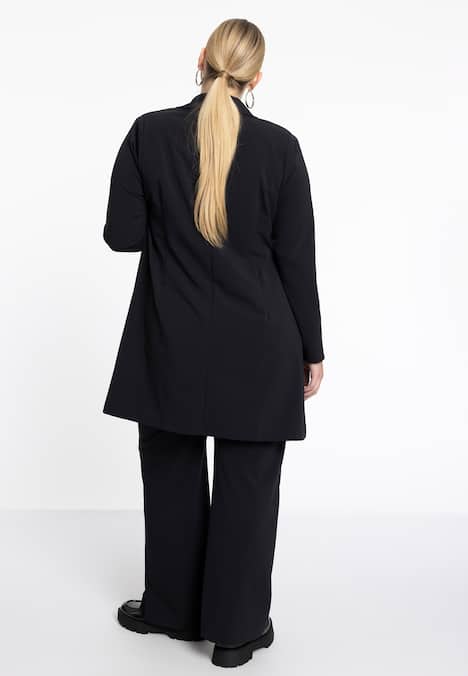 Blazer mit Kunstleder Details