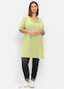 Longshirt Kurzarm Uni Ohne Kragen