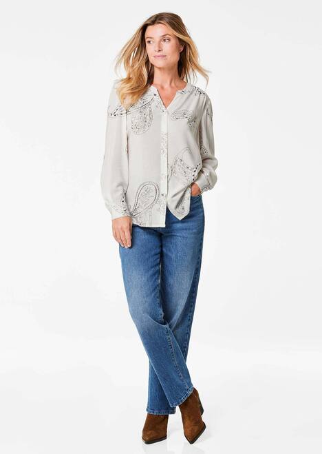 GOLDNER Blouse Blouse met glinsterend paisleypatroon