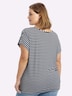 Kurzarm-Shirt Ringelshirt mit Bindeband am Saum Kurzarm