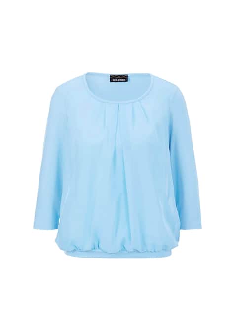 Chiffon-Shirt mit 3/4-Arm, Rundhals