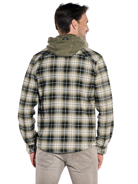 Herren Flanell-Overshirt , Oliv