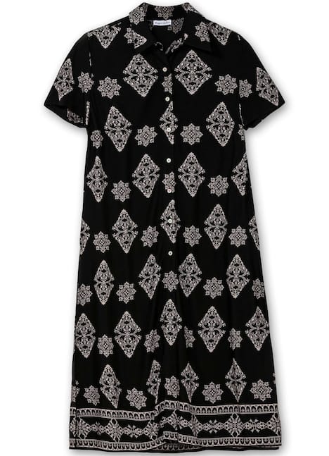 Longbluse Kurzarm Sonstiges Muster Hemdkragen