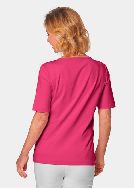 Halbarm Basic-Shirt aus Baumwolle