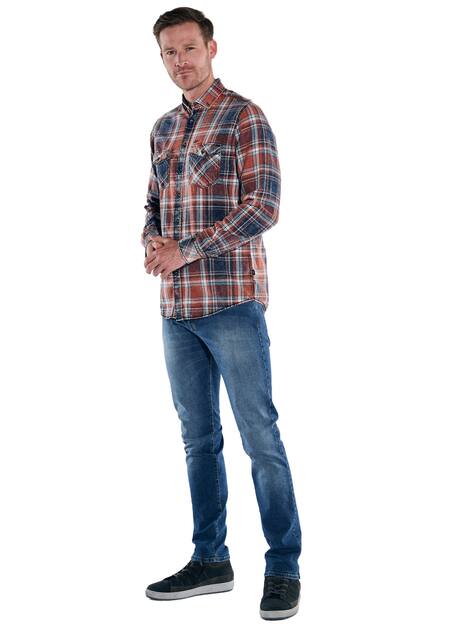 engbers Herren Langarm-Hemd kariert , Orange