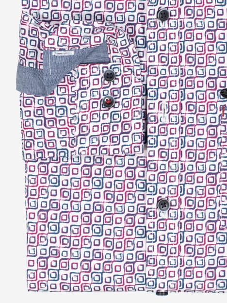 Herren Hemd langarm , Magenta