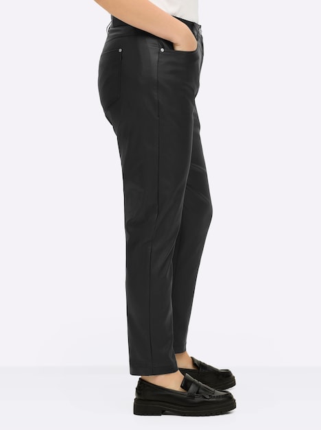 Hose Lederimitathose mit geradem Bein Formbund Uni