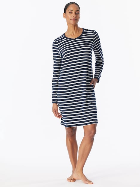Schiesser Damen Nachthemd Casual Essentials - nachtblau