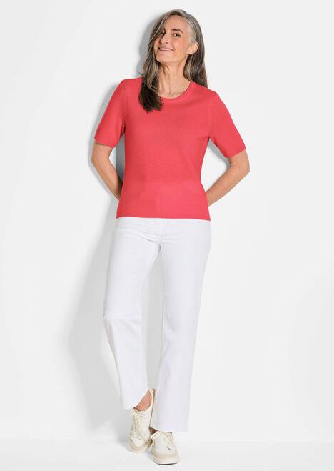 GOLDNER Pullover van kasjmier met ronde hals Pullover van kasjmier met korte mouwen en ronde hals