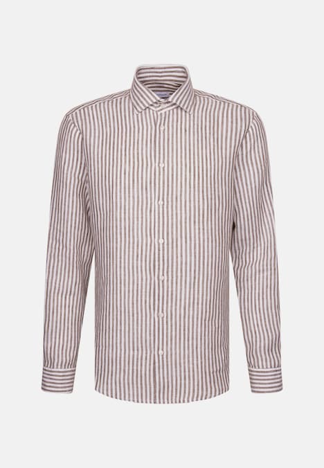Herren Leinenhemd - Gestreift
