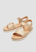 Metallic-Sandalen mit Klettverschluss