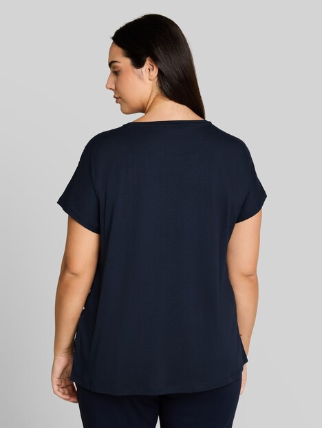 T-Shirt im Material-Mix