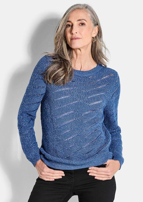 Eleganter Langarm-Strick mit Glanz