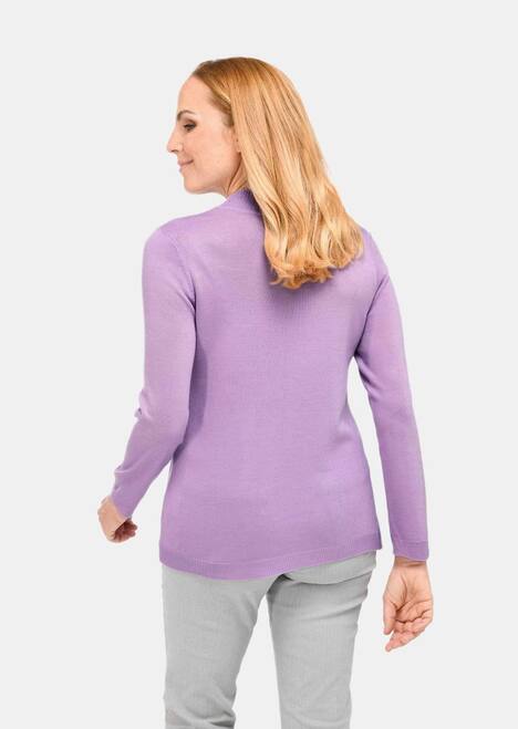 Eleganter Ajourpullover mit Stehbund