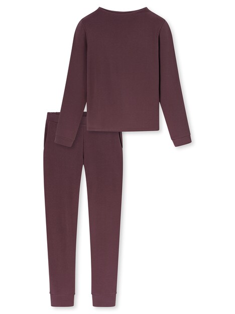Schiesser Damen Schlafanzug Selected Premium Warming kakaobraun