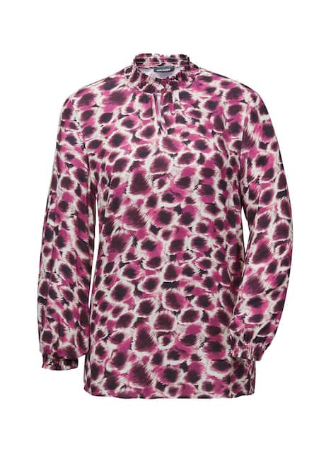 Langarmshirt mit Stehkragen, Print