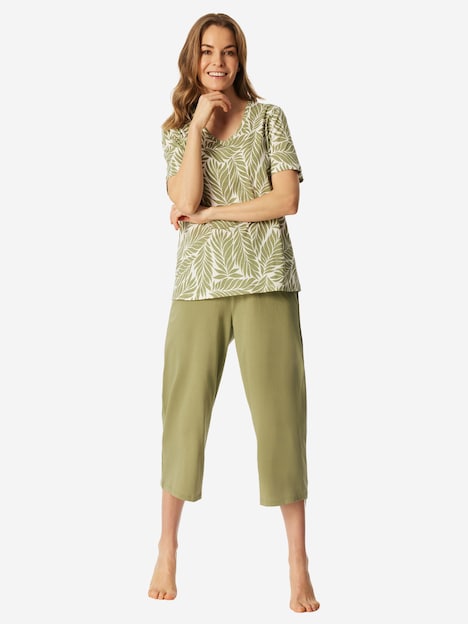 Schiesser Damen Pyjama Comfort Essentials linde