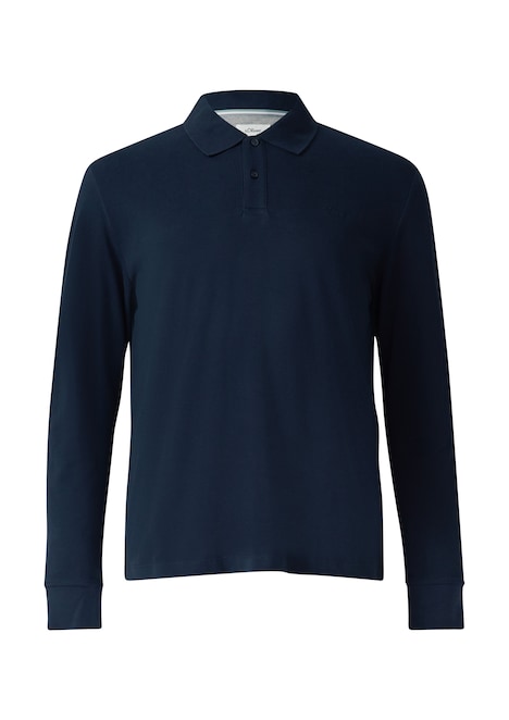 Langarm-Poloshirt aus Baumwoll-Piqué mit Bündchen