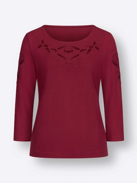 Shirt 3/4-Arm Uni Ohne Kragen