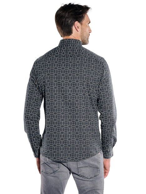 Herren Hemd langarm , Schwarz