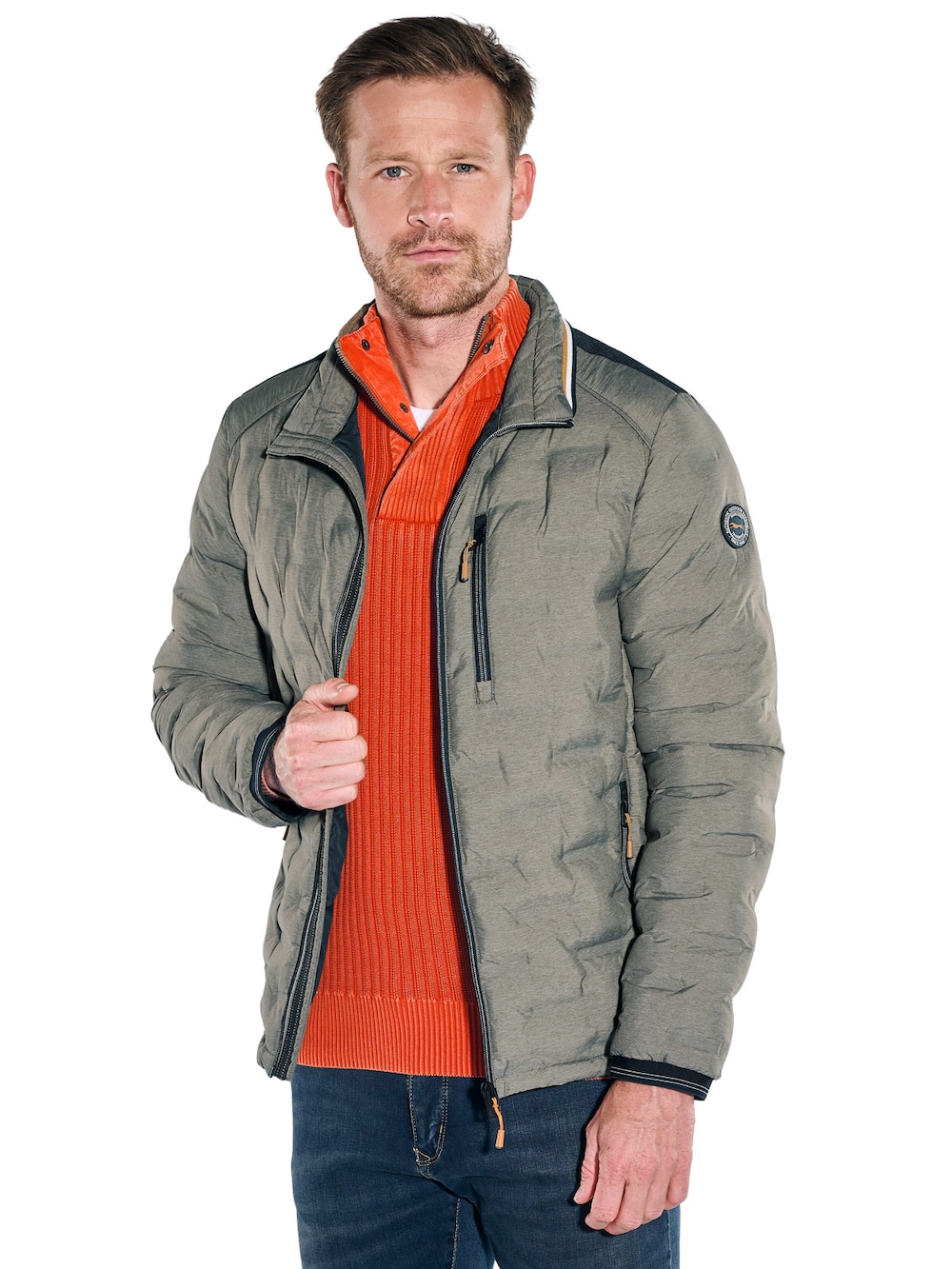 Herren Steppjacke , Khaki