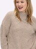 Pullover Pullover in melierter Strickqualität Langarm Meliert Stehkragen