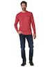 engbers Herren Langarmshirt strukturiert , Tomatenrot