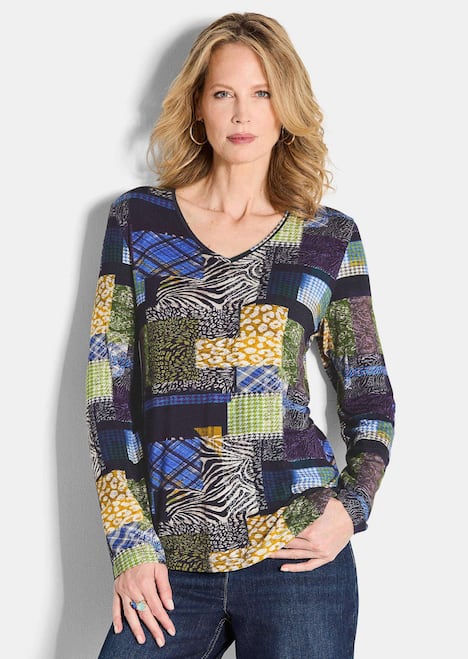 Jersey-Shirt im Patch-Print