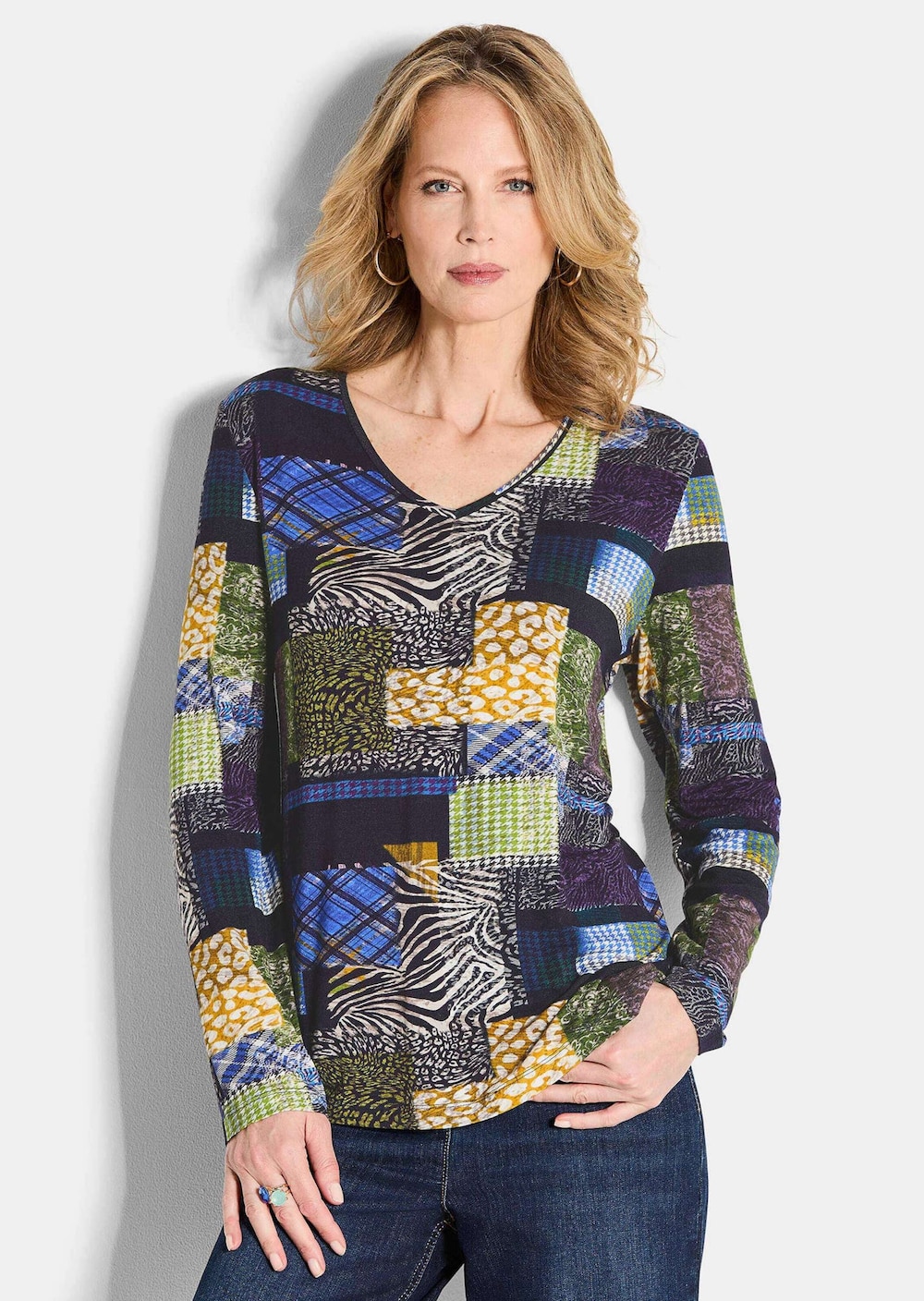 Jersey-Shirt im Patch-Print