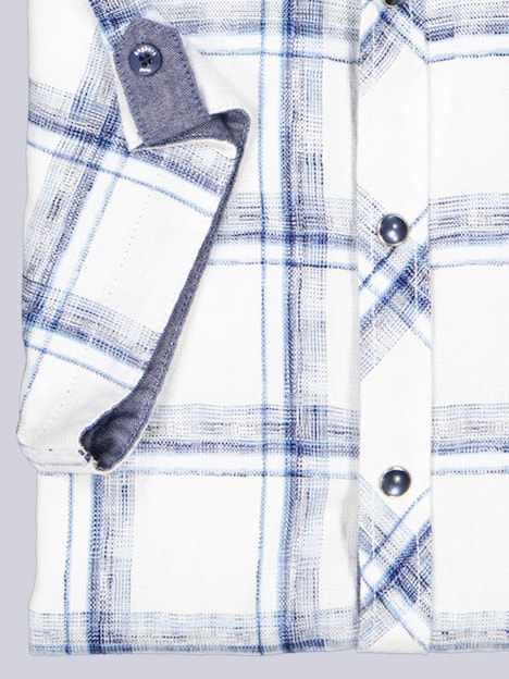 Herren Kurzarm-Hemd kariert , Brilliantblau