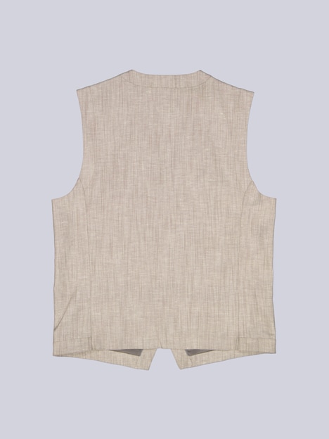 Herren Sakko-Weste in Leinen-Optik Regular , Beige