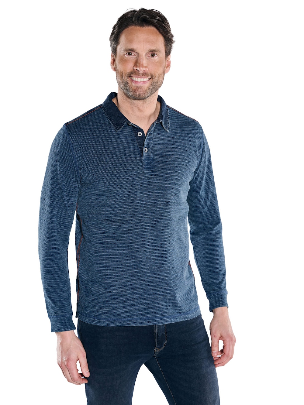 Langarm-Shirt mit Polo-Kragen