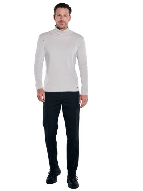 engbers Herren Langarmshirt mit Rollkragen , Hellgrau