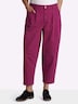 Twill-Hose Bundfaltenhose aus Twill, mit Barrel-Leg normal Elastische Einsätze