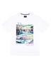 Herren T-Shirt mit Frontprint , Reinweiss