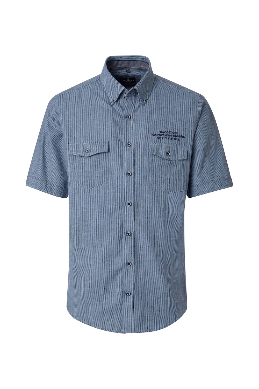 Leinenhemd Kurzarm gestreift Casual Fit