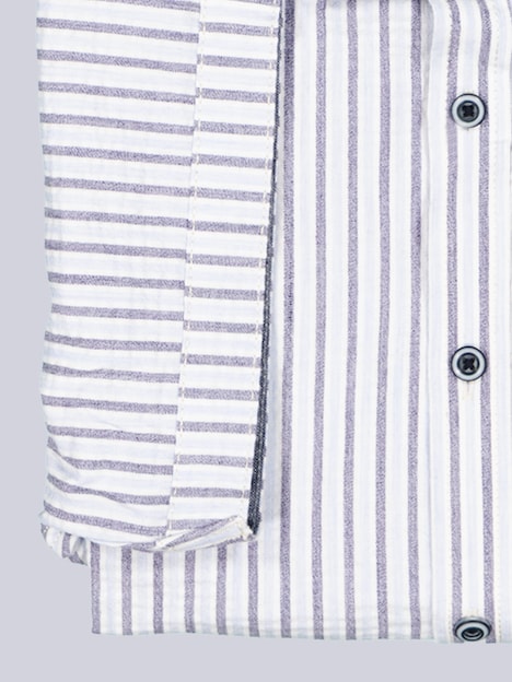 Herren Kurzarm-Hemd gestreift , Brilliantblau
