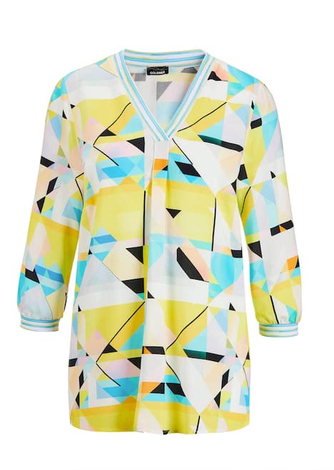 Viskose-Tunika mit 3/4-Arm und Druck