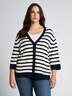 Tom Tailor Women PLUS Pullover & Strickjacken Plus Size - Loose Fit Cardigan mit Streifenmuster