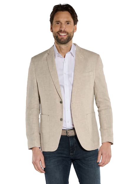 engbers Herren Freizeit-Sakko mit Leinenanteil , Beige