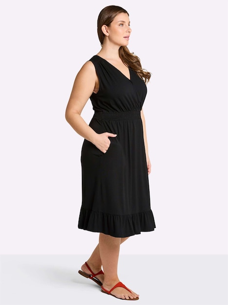 Jersey-Kleid Ärmellos Ohne Kragen