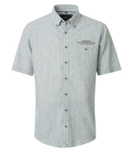 Leinenhemd kurzarm gestreift Casual Fit