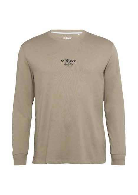 Langarmshirt mit Logo-Stickerei
