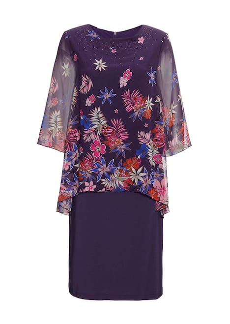 GOLDNER Jurk Jurk met gebloemde drapering van chiffon