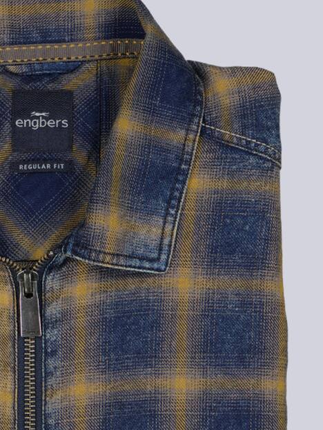 engbers Herren Langarm-Hemd gemustert , Safrangelb