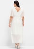 Chiffonkleid Kurzarm Uni Ohne Kragen