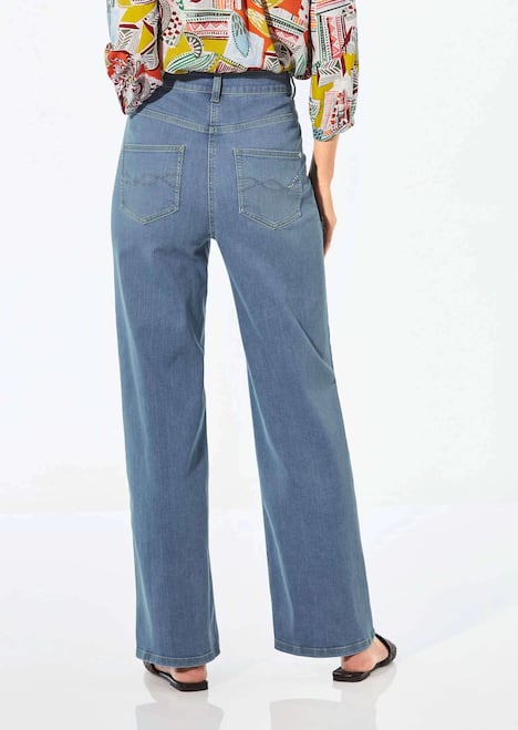 Denim jeans met wijde pijpen