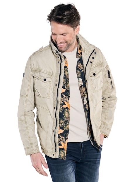 Herren Jacke mit Kontrastdetails , Beige