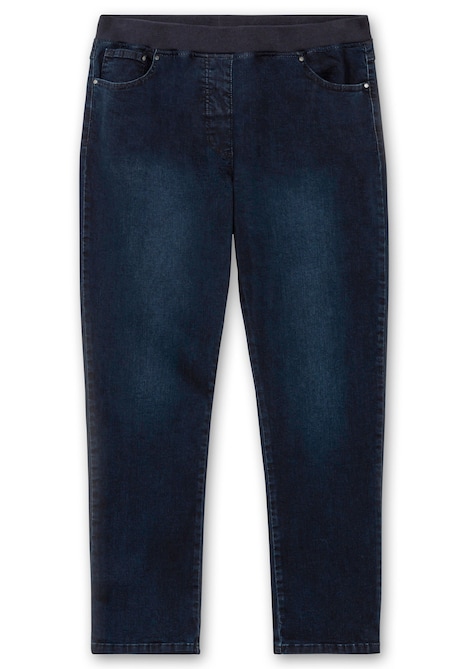 Baumwoll-Lyocell-Jeans komfortabel Uni